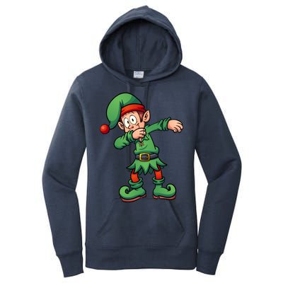 Dabbing Elf Christmas Santa Hat Women's Pullover Hoodie