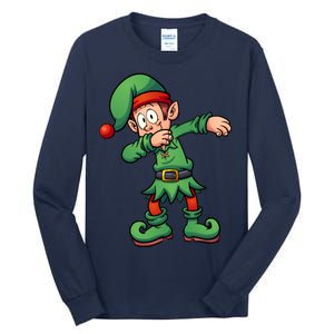 Dabbing Elf Christmas Santa Hat Tall Long Sleeve T-Shirt