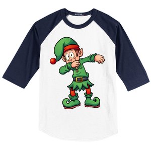 Dabbing Elf Christmas Santa Hat Baseball Sleeve Shirt