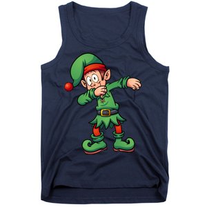 Dabbing Elf Christmas Santa Hat Tank Top