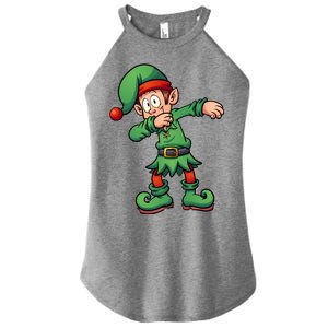 Dabbing Elf Christmas Santa Hat Women's Perfect Tri Rocker Tank