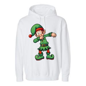 Dabbing Elf Christmas Santa Hat Garment-Dyed Fleece Hoodie