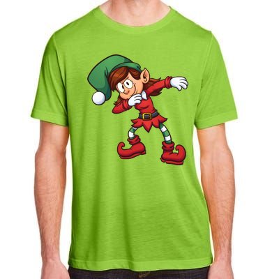 Dabbing Elf Cute Funny Christmas Adult ChromaSoft Performance T-Shirt