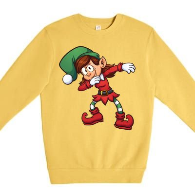 Dabbing Elf Cute Funny Christmas Premium Crewneck Sweatshirt