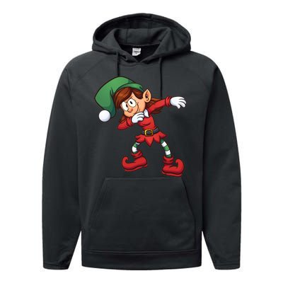 Dabbing Elf Cute Funny Christmas Performance Fleece Hoodie