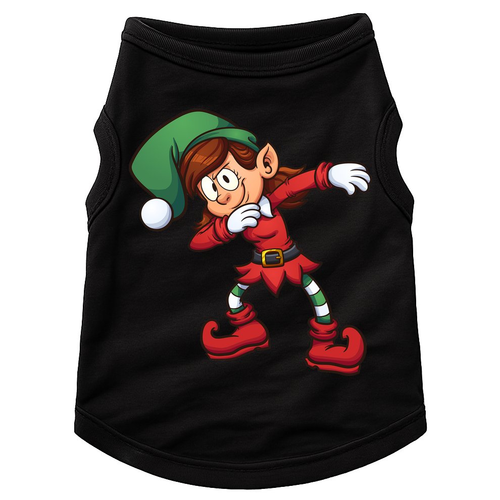 Dabbing Elf Cute Funny Christmas Doggie Tank