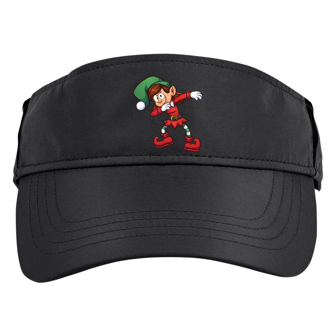 Dabbing Elf Cute Funny Christmas Adult Drive Performance Visor