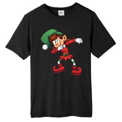 Dabbing Elf Cute Funny Christmas Tall Fusion ChromaSoft Performance T-Shirt