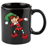 Dabbing Elf Cute Funny Christmas 11oz C Handle Ceramic Mug