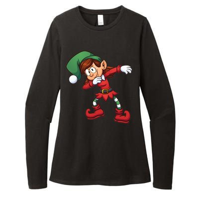 Dabbing Elf Cute Funny Christmas Womens CVC Long Sleeve Shirt