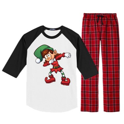 Dabbing Elf Cute Funny Christmas Raglan Sleeve Pajama Set