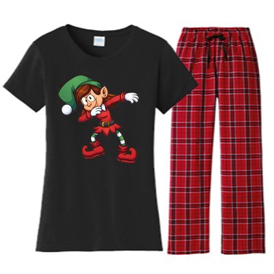 Dabbing Elf Cute Funny Christmas Women's Flannel Pajama Set