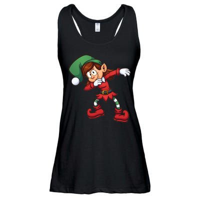 Dabbing Elf Cute Funny Christmas Ladies Essential Flowy Tank