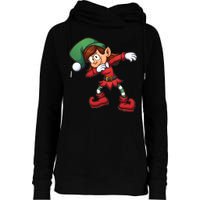 Dabbing Elf Cute Funny Christmas Womens Funnel Neck Pullover Hood