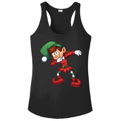 Dabbing Elf Cute Funny Christmas Ladies PosiCharge Competitor Racerback Tank