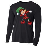 Dabbing Elf Cute Funny Christmas Cooling Performance Long Sleeve Crew