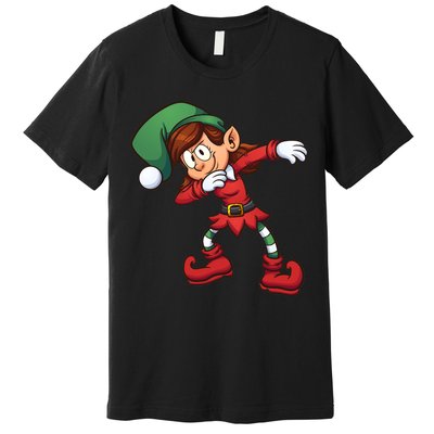Dabbing Elf Cute Funny Christmas Premium T-Shirt