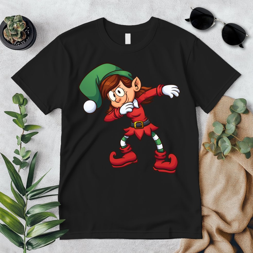 Dabbing Elf Cute Funny Christmas Premium T-Shirt