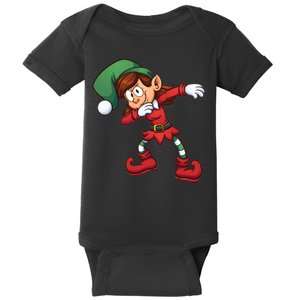 Dabbing Elf Cute Funny Christmas Baby Bodysuit