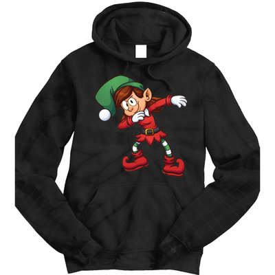 Dabbing Elf Cute Funny Christmas Tie Dye Hoodie