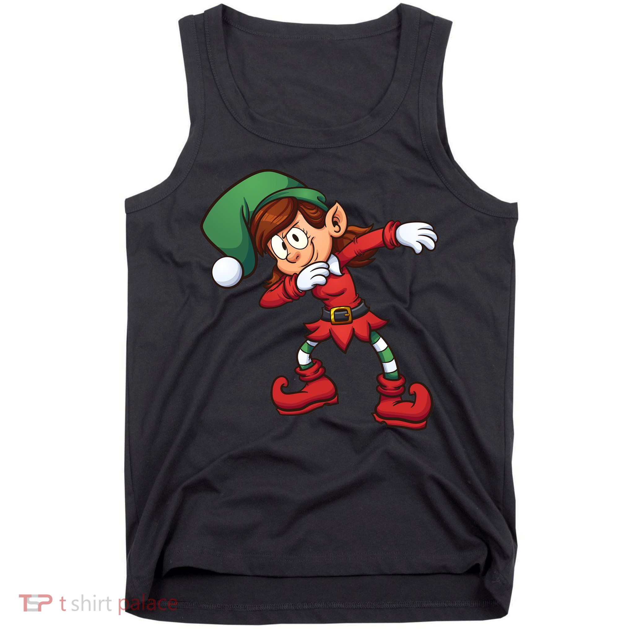 Dabbing Elf Cute Funny Christmas Tank Top