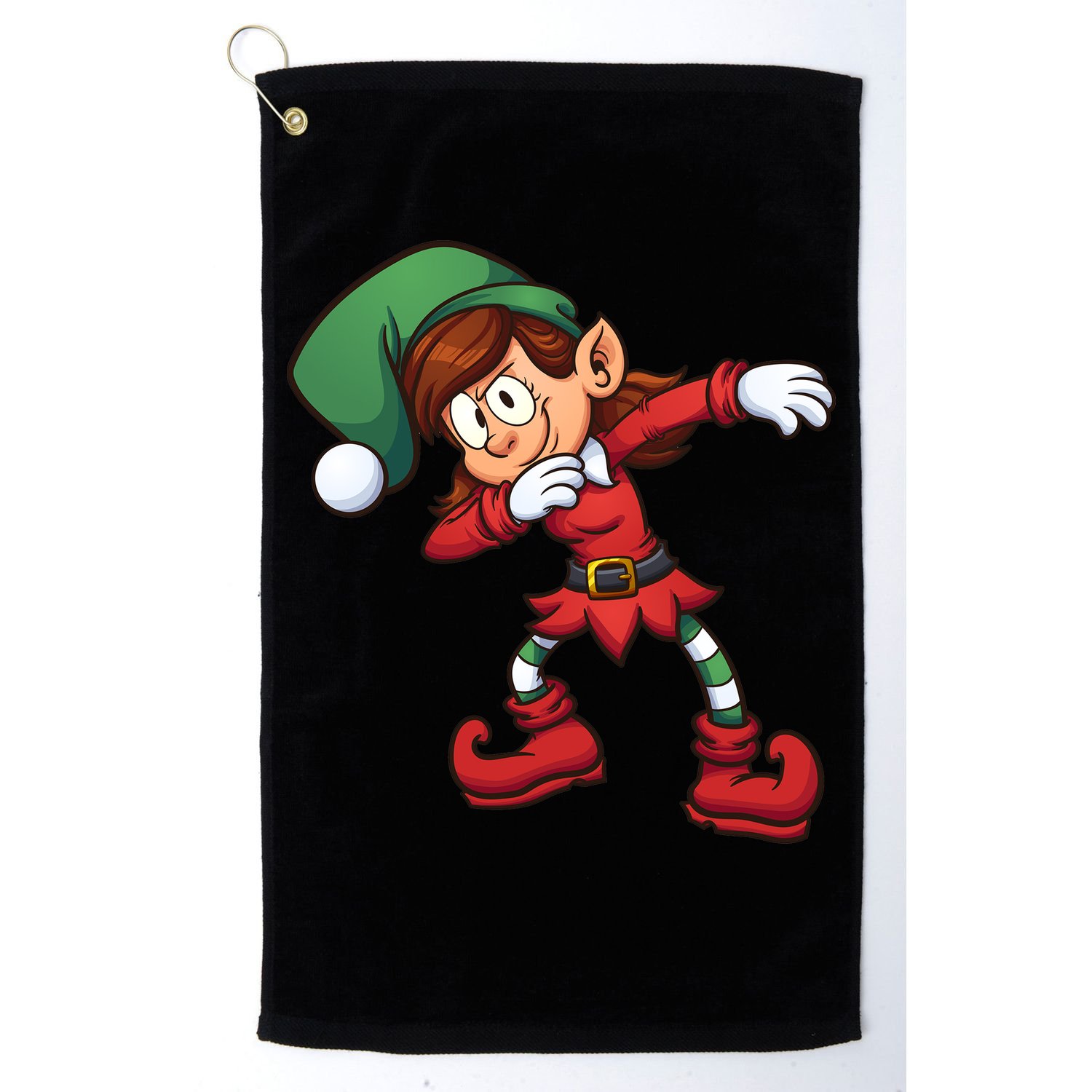Dabbing Elf Cute Funny Christmas Golf Towel