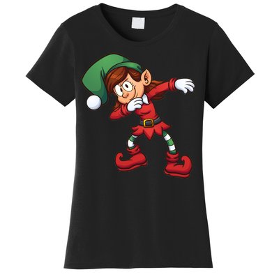 Dabbing Elf Cute Funny Christmas Women's T-Shirt