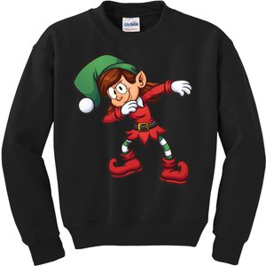 Dabbing Elf Cute Funny Christmas Kids Sweatshirt