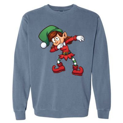 Dabbing Elf Cute Funny Christmas Garment-Dyed Sweatshirt