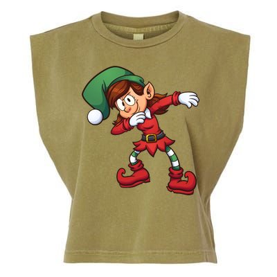 Dabbing Elf Cute Funny Christmas Garment-Dyed Women's Muscle Tee