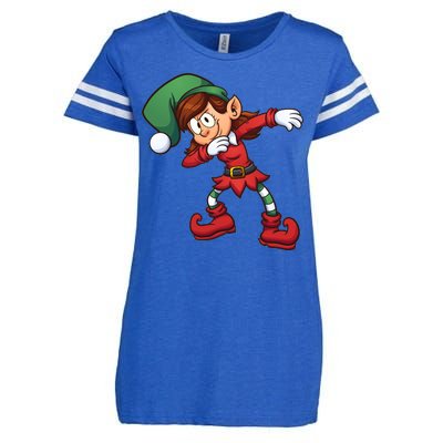 Dabbing Elf Cute Funny Christmas Enza Ladies Jersey Football T-Shirt