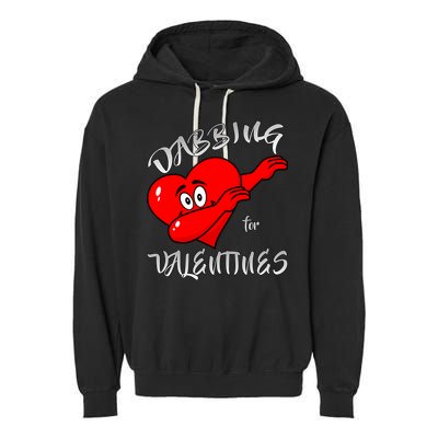 Dabbing For Love Valentines Day Heart Garment-Dyed Fleece Hoodie