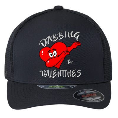 Dabbing For Love Valentines Day Heart Flexfit Unipanel Trucker Cap
