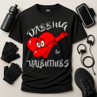 Dabbing For Love Valentines Day Heart Cooling Performance Crew T-Shirt