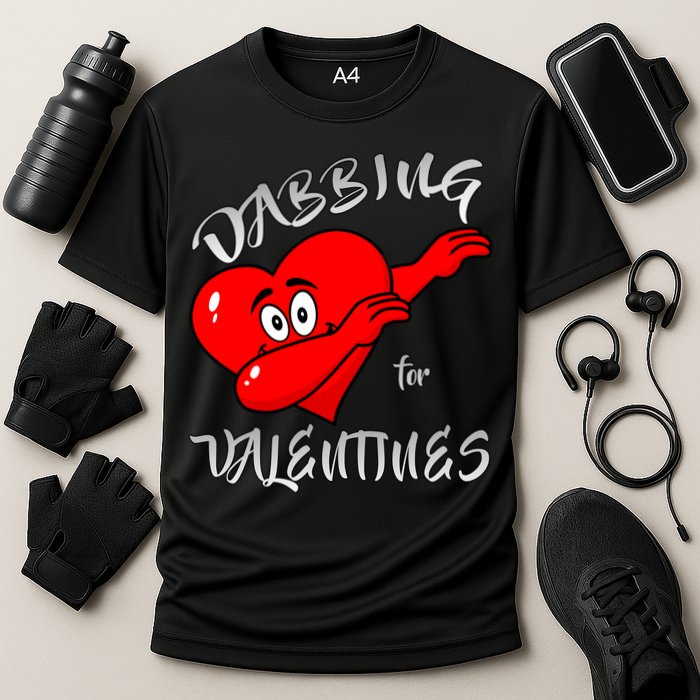 Dabbing For Love Valentines Day Heart Cooling Performance Crew T-Shirt