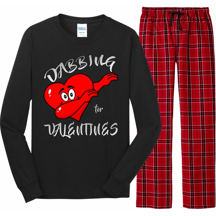 Dabbing For Love Valentines Day Heart Long Sleeve Pajama Set