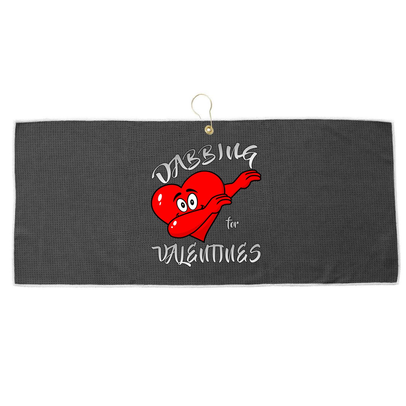 Dabbing For Love Valentines Day Heart Large Microfiber Waffle Golf Towel