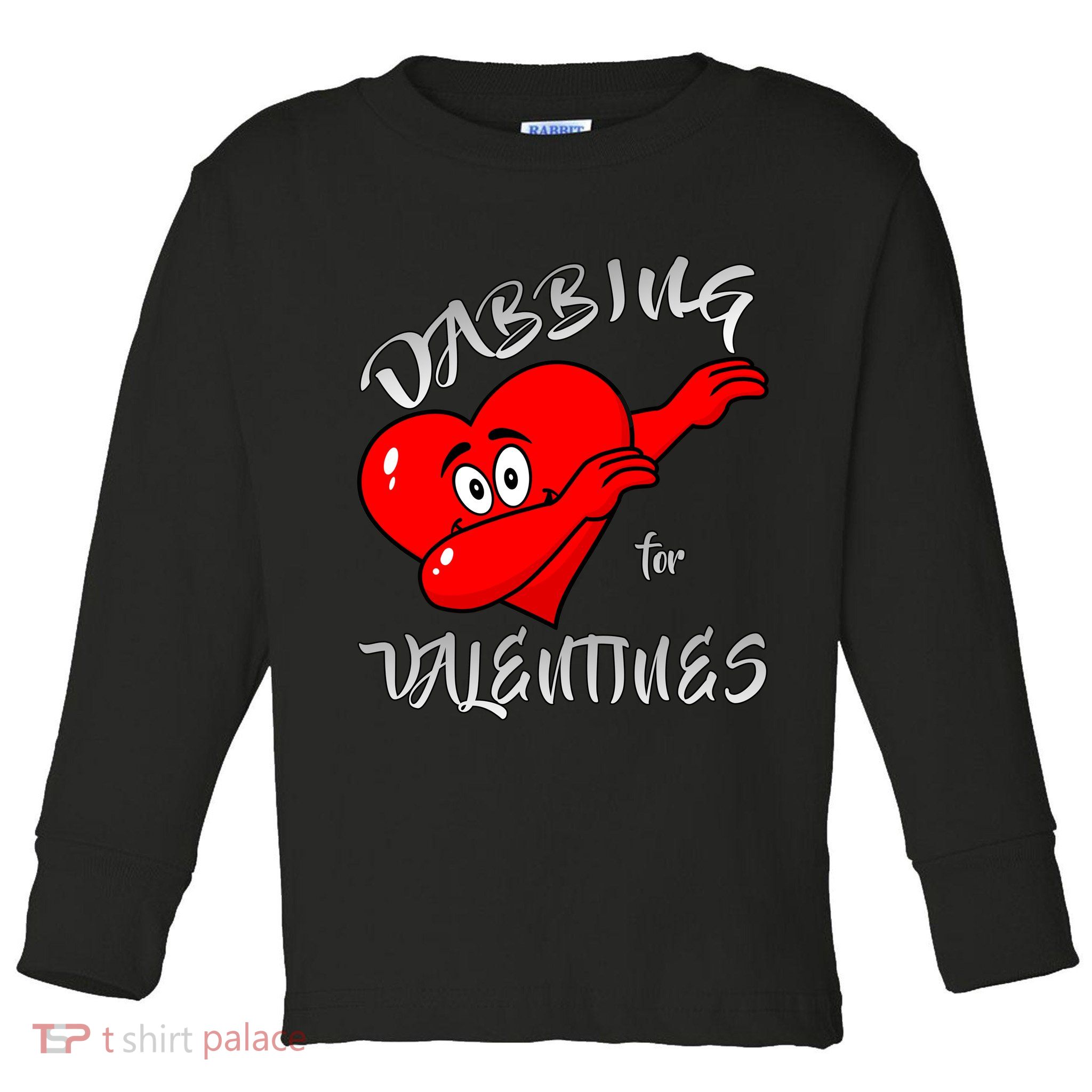 Dabbing For Love Valentines Day Heart Toddler Long Sleeve Shirt