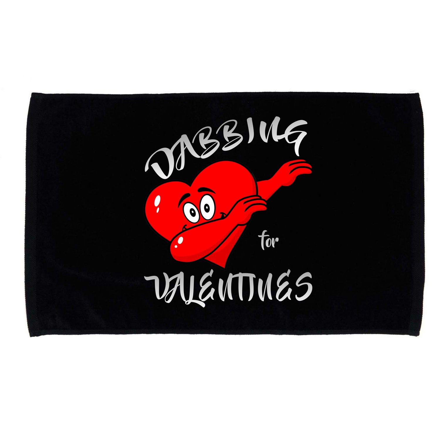Dabbing For Love Valentines Day Heart Microfiber Hand Towel