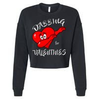 Dabbing For Love Valentines Day Heart Cropped Pullover Crew