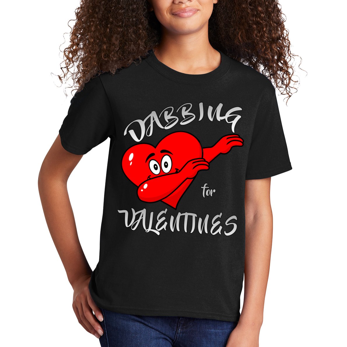 Dabbing For Love Valentines Day Heart Kids T-Shirt