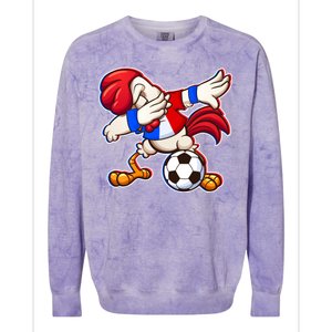 Dabbing French Soccer Rooster Colorblast Crewneck Sweatshirt