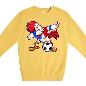 Dabbing French Soccer Rooster Premium Crewneck Sweatshirt