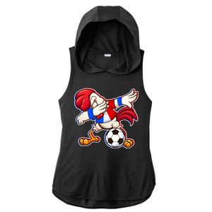 Dabbing French Soccer Rooster Ladies PosiCharge Tri-Blend Wicking Draft Hoodie Tank