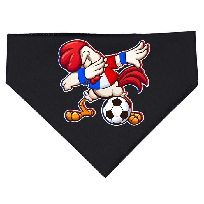 Dabbing French Soccer Rooster USA-Made Doggie Bandana