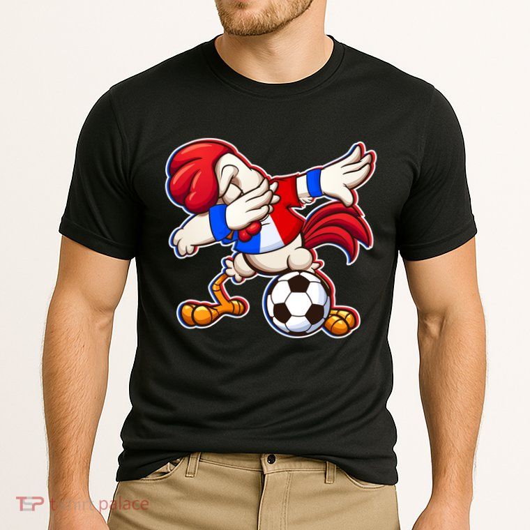 Dabbing French Soccer Rooster Performance Shirt