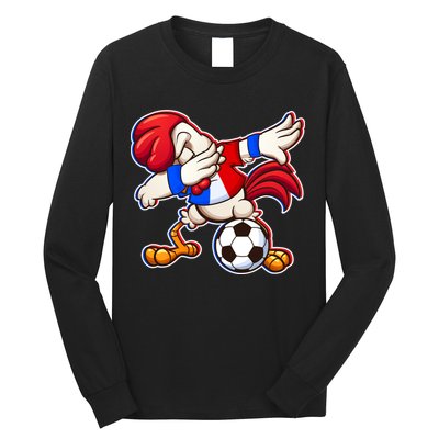 Dabbing French Soccer Rooster Long Sleeve Shirt