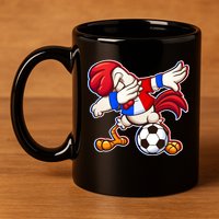 Dabbing French Soccer Rooster 11oz C Handle Ceramic Mug