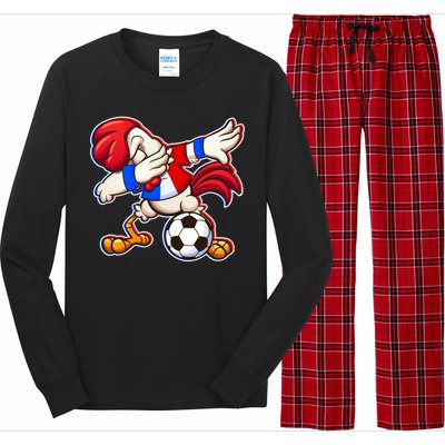 Dabbing French Soccer Rooster Long Sleeve Pajama Set