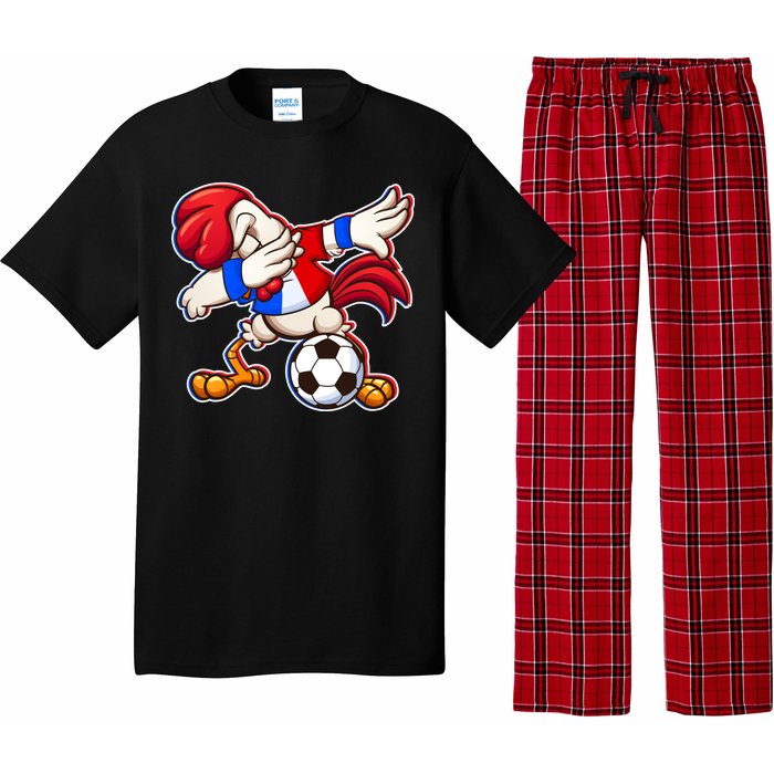 Dabbing French Soccer Rooster Pajama Set